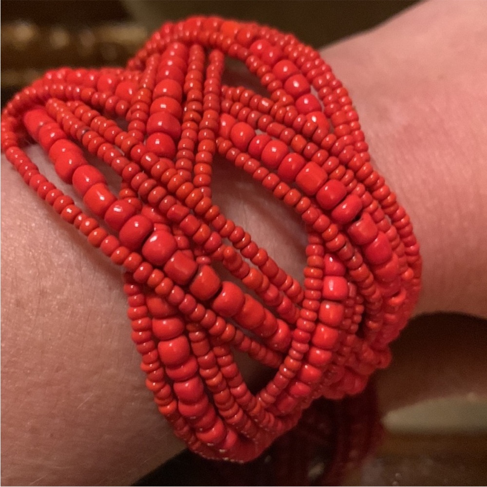 Wide Orange Cuff Bracelet